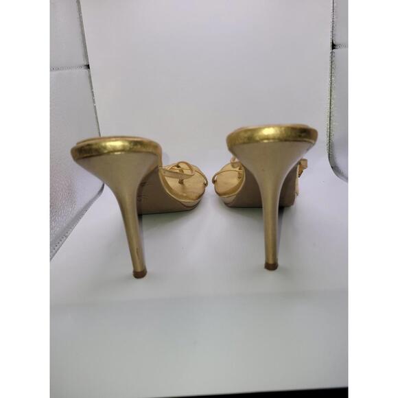 Via Uno Gold Strappy Heels Womens Size 9 - Picture 5 of 7